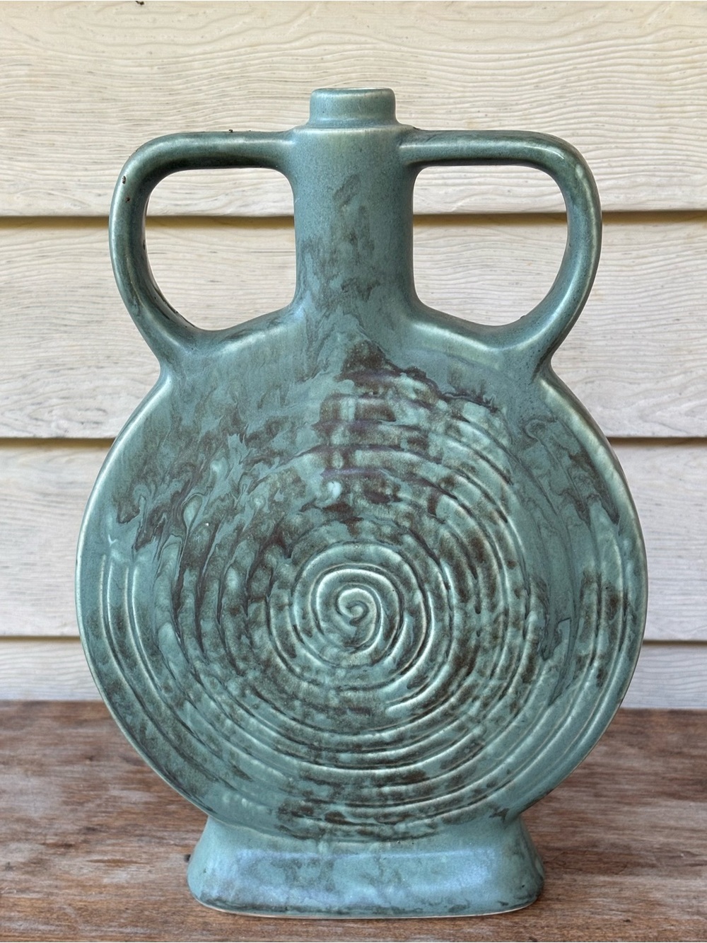VTG Sabra stoneware decanter from Israel, featuring a spiral design